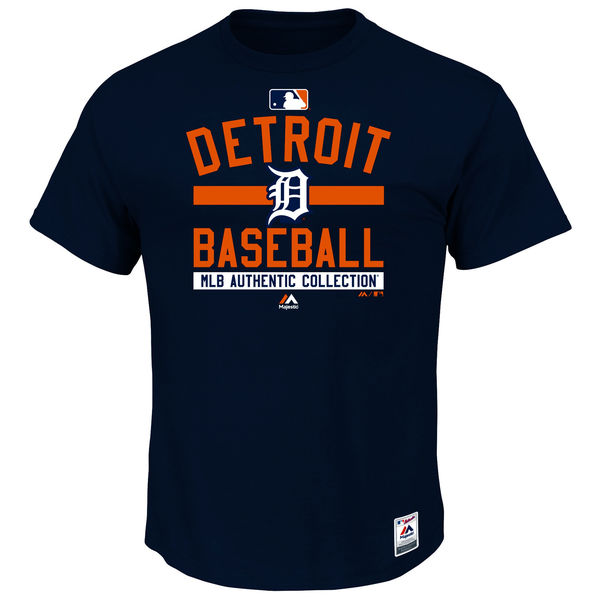MLB Men Detroit Tigers Majestic Big Tall Authentic Collection Team Property TShirt Navy
